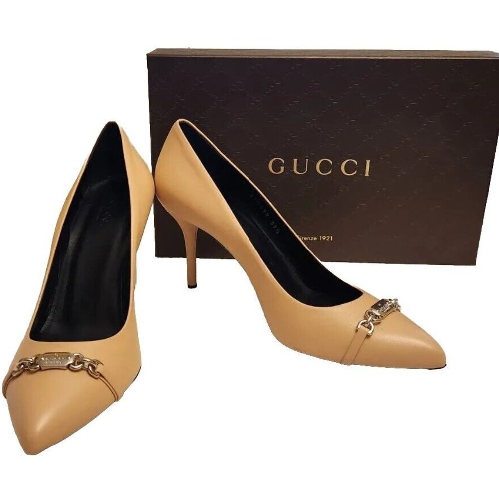 Gucci Molaita Nude Pumps NIB Sz 39.5